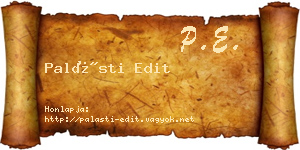 Palásti Edit névjegykártya